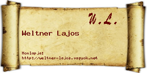 Weltner Lajos névjegykártya